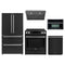 Forno 5-Piece Appliance Package - 30-Inch Espresso Donatello Induction Range, Under Cabinet Range Hood, Refrigerator, Dishwasher, and 30-Inch Microwave Oven in Black with Stainless Steel Trim