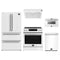 Forno 5-Piece Appliance Package - 30-Inch Espresso Donatello Induction Range, Under Cabinet Range Hood, Refrigerator, Dishwasher, and 24-Inch Microwave Drawer in White with Stainless Steel Trim