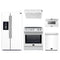 Forno 5-Piece Appliance Package - 30-Inch Leonardo Espresso Induction Range, Under Cabinet Range Hood, French Door Refrigerator with Water Dispenser, Dishwasher, and 24-Inch Microwave Drawer in White with Stainless Steel Trim