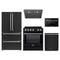 Forno 5-Piece Appliance Package - 30-Inch Leonardo Espresso Induction Range, Under Cabinet Range Hood, French Door Refrigerator, Dishwasher, and 24-Inch Microwave Drawer in Black with Stainless Steel Trim