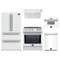 Forno 5-Piece Appliance Package - 30-Inch Leonardo Espresso Induction Range, Under Cabinet Range Hood, French Door Refrigerator, Dishwasher, and 30-Inch Microwave Drawer in White with Stainless Steel Trim