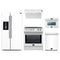 Forno 5-Piece Appliance Package - 30-Inch Leonardo Espresso Induction Range, Under Cabinet Range Hood, Refrigerator with Water Dispenser, Dishwasher, and 24-Inch Microwave Oven in White with Stainless Steel Trim