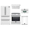 Forno 5-Piece Appliance Package - 30-Inch Leonardo Espresso Induction Range, Under Cabinet Range Hood, Refrigerator, Dishwasher, and 30-Inch Microwave Oven in White with Stainless Steel Trim