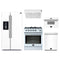 Forno 5-Piece Appliance Package - 30-Inch Leonardo Espresso Gas Range, Under Cabinet Range Hood, Refrigerator with Water Dispenser, Dishwasher, and 30-Inch Microwave Drawer in White with Stainless Steel Trim
