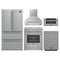 Forno 5-Piece Appliance Package - 30-Inch Electric Range, Wall Mount Range Hood, 36-Inch Refrigerator, Dishwasher, and 30-Inch Microwave Drawer in Stainless Steel