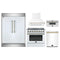 Forno 5-Piece Appliance Package - 36-Inch Electric Range, Wall Mount Range Hood, 60-Inch Refrigerator, Dishwasher, and 30-Inch Microwave Drawer in White with Antique Brass Handle