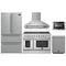 Forno 5-Piece Appliance Package - 48-Inch Electric Range, Wall Mount Range Hood, 36-Inch Refrigerator, Dishwasher, and 24-Inch Microwave Drawer in Stainless Steel