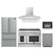 Forno 5-Piece Appliance Package - 48-Inch Electric Range, Wall Mount Range Hood, 36-Inch Refrigerator, Dishwasher, and 24-Inch Microwave Oven in Stainless Steel