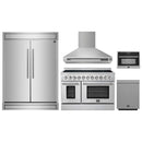 Forno 5-Piece Appliance Package - 48-Inch Electric Range, Wall Mount Range Hood, 60-Inch Refrigerator, Dishwasher, and 24-Inch Microwave Oven in Stainless Steel