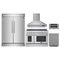 Forno 5-Piece Appliance Package - 48-Inch Electric Range, Wall Mount Range Hood, 60-Inch Refrigerator, Dishwasher, and 30-Inch Microwave Drawer in Stainless Steel