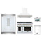 Forno 5-Piece Appliance Package - 48-Inch Electric Range, Wall Mount Range Hood, 60-Inch Refrigerator, Dishwasher, and 24-Inch Microwave Oven in White with Antique Brass Handle