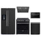 Forno 5-Piece Appliance Package - 30-Inch Leonardo Espresso Electric Range, Under Cabinet Range Hood, Refrigerator with Water Dispenser, Dishwasher, and 24-Inch Microwave Drawer in Black with Stainless Steel Trim