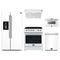 Forno 5-Piece Appliance Package - 30-Inch Leonardo Espresso Electric Range, Under Cabinet Range Hood, Refrigerator with Water Dispenser, Dishwasher, and 24-Inch Microwave Drawer in White with Stainless Steel Trim