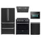 Forno 5-Piece Appliance Package - 30-Inch Leonardo Espresso Electric Range, Under Cabinet Range Hood, Refrigerator, Dishwasher, and 24-Inch Microwave Oven in Black with Stainless Steel Trim
