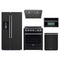 Forno 5-Piece Appliance Package - 30-Inch Leonardo Espresso Electric Range, Under Cabinet Range Hood, Refrigerator with Water Dispenser, Dishwasher, and 30-Inch Microwave Oven in Black with Stainless Steel Trim