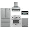 Forno 5-Piece Appliance Package - 30-Inch Electric Range, Wall Mount Range Hood, 36-Inch Refrigerator, Dishwasher, and 30-Inch Microwave Oven in Stainless Steel