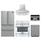 Forno 5-Piece Appliance Package - 36-Inch Electric Range, Wall Mount Range Hood, 36-Inch Refrigerator, Dishwasher, and 30-Inch Microwave Oven in Stainless Steel