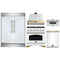 Forno 5-Piece Appliance Package - 36-Inch Antico Dual Fuel Range, Wall Mount Range Hood, 60-Inch Refrigerator, Dishwasher, & 30-Inch Microwave Drawer in White with Antique Brass Handle