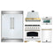 Forno 5-Piece Appliance Package - 36-Inch Antico Dual Fuel Range, Wall Mount Range Hood, 60-Inch Refrigerator, Dishwasher, & 24-Inch Microwave Oven in White with Antique Brass Handle