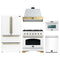 Forno Antico 5-Piece Appliance Package - 36-Inch Dual Fuel Range, 36-Inch Hood, 36-Inch Refrigerator, 24-Inch Dishwasher, & 24-Inch Microwave Oven in White with Antique Brass Trim