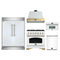 Forno 5-Piece Appliance Package - 36-Inch Antico Dual Fuel Range, Wall Mount Range Hood, 60-Inch Refrigerator, Dishwasher, & 30-Inch Microwave Oven in White with Antique Brass Handle