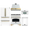 Forno Antico 5-Piece Appliance Package - 36-Inch Dual Fuel Range, 36-Inch Hood, 36-Inch Refrigerator, 24-Inch Dishwasher, & 30-Inch Microwave Oven in White with Antique Brass Trim