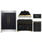 Forno 5-Piece Appliance Package - 48-Inch Dual Fuel Range, 60-Inch Convertible Refrigerator with Modern Trim, Dishwasher, and 30-Inch Microwave Drawer in Black with Antique Brass Handle