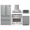 Forno 5-Piece Appliance Package - 36-Inch Dual Fuel Range, Wall Mount Range Hood, 36-Inch Refrigerator, Dishwasher, and 30-Inch Microwave Drawer in Stainless Steel