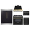 Forno 5-Piece Appliance Package - 36-Inch Dual Fuel Range, Wall Mount Range Hood, 60-Inch Convertible Refrigerator with Modern Trim, Dishwasher, and 30-Inch Microwave Drawer in Black with Antique Brass Handle