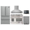 Forno 5-Piece Appliance Package - 48-Inch Dual Fuel Range, Wall Mount Range Hood, 36-Inch Refrigerator, Dishwasher, and 24-Inch Microwave Drawer in Stainless Steel