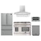Forno 5-Piece Appliance Package - 48-Inch Galiano Dual Fuel Range, Wall Mount Range Hood, 36-Inch Refrigerator, Dishwasher, and 30-Inch Microwave Drawer in Stainless Steel