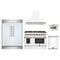 Forno 5-Piece Appliance Package - 48-Inch Galiano Dual Fuel Range, Wall Mount Range Hood, 60-Inch Refrigerator, Dishwasher, and 24-Inch Microwave Drawer in White with Antique Brass Trim
