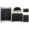 Forno 5-Piece Appliance Package - 48-Inch Gas Range, 60-Inch Convertible Refrigerator with Modern Trim, Dishwasher, and 24-Inch Microwave Drawer in Black with Antique Brass Handle