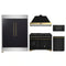 Forno 5-Piece Appliance Package - 48-Inch Gas Range, 60-Inch Convertible Refrigerator with Modern Trim, Dishwasher, and 30-Inch Microwave Drawer in Black with Antique Brass Handle