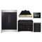 Forno 5-Piece Appliance Package - 48-Inch Gas Range, 60-Inch Convertible Refrigerator with Modern Trim, Dishwasher, and 24-Inch Microwave Oven in Black with Antique Brass Handle