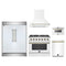 Forno 5-Piece Appliance Package - 36-Inch Gas Range, Wall Mount Range Hood, 60-Inch Refrigerator, Dishwasher, and 24-Inch Microwave Drawer in White with Antique Brass Handle