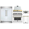 Forno 5-Piece Appliance Package - 36-Inch Gas Range, Wall Mount Range Hood, 60-Inch Refrigerator, Dishwasher, & 30-Inch Microwave Drawer in White with Antique Brass Handle