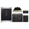 Forno 5-Piece Appliance Package - 48-Inch Gas Range, 60-Inch Convertible Refrigerator with Modern Trim, Dishwasher, and 30-Inch Microwave Drawer in Black with Antique Brass Handle
