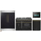 Forno 5-Piece Appliance Package - 48-Inch Gas Range, 60-Inch Convertible Refrigerator with Modern Trim, Dishwasher, and 24-Inch Microwave Oven in Black with Antique Brass Handle
