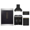 Forno 5-Piece Appliance Package - 30-Inch Capriasca French Door Dual Fuel Range, Wall Mount Range Hood, 60-Inch Refrigerator, Dishwasher, and 30-Inch Microwave Drawer in Black with Antique Brass Handle