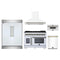 Forno 5-Piece Appliance Package - 48-Inch Capriasca French Door Dual Fuel Range, Wall Mount Range Hood, 60-Inch Refrigerator, Dishwasher, and 30-Inch Microwave Drawer in White with Antique Brass Handle