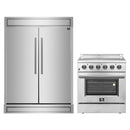 Forno 2-Piece Appliance Package - 30-Inch Electric Range & Pro-Style Refrigerator and Freezer in Stainless Steel