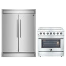 Forno 2-Piece Appliance Package - 36-Inch Electric Range and Pro-Style Refrigerator and Freezer in Stainless Steel