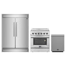 Forno 3-Piece Appliance Package - 30-Inch Electric Range, Pro-Style Refrigerator, and Dishwasher in Stainless Steel