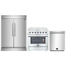 Forno 3-Piece Appliance Package - 36-Inch Electric Range, Pro-Style Refrigerator, and Dishwasher in Stainless Steel