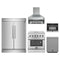 Forno 5-Piece Appliance Package - 30-Inch Electric Range, Wall Mount Range Hood, Pro-Style Refrigerator, Dishwasher, and 24-Inch Microwave Oven in Stainless Steel