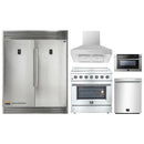 Forno 5-Piece Appliance Package - 36-Inch Electric Range, Wall Mount Range Hood, Pro-Style Refrigerator, Dishwasher, and 24-Inch Microwave Drawer in Stainless Steel