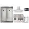 Forno 5-Piece Appliance Package - 48-Inch Dual Fuel Range, 56-Inch Pro-Style Refrigerator, Wall Mount Hood, Microwave Drawer, & 3-Rack Dishwasher in Stainless Steel