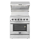 Forno 2-Piece Appliance Package - 30-Inch Electric Range and Wall Mount Range Hood with Backsplash in Stainless Steel