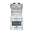 Forno 2-Piece Appliance Package - 36-Inch Electric Range and Wall Mount Range Hood with Backsplash in Stainless Steel